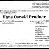 Prudner Hans Oswald 1913-2000 Todesanzeige